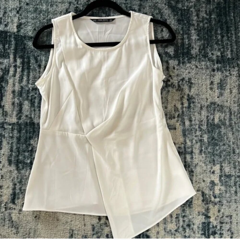 Zara‎ White Sleeveless Blouse